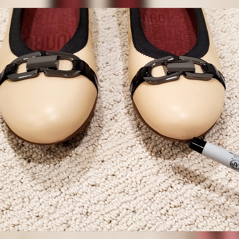 Munro Ivy Leather Colorblock Camel/Black Horsebit Preppy COMFORT Flats 8.5N